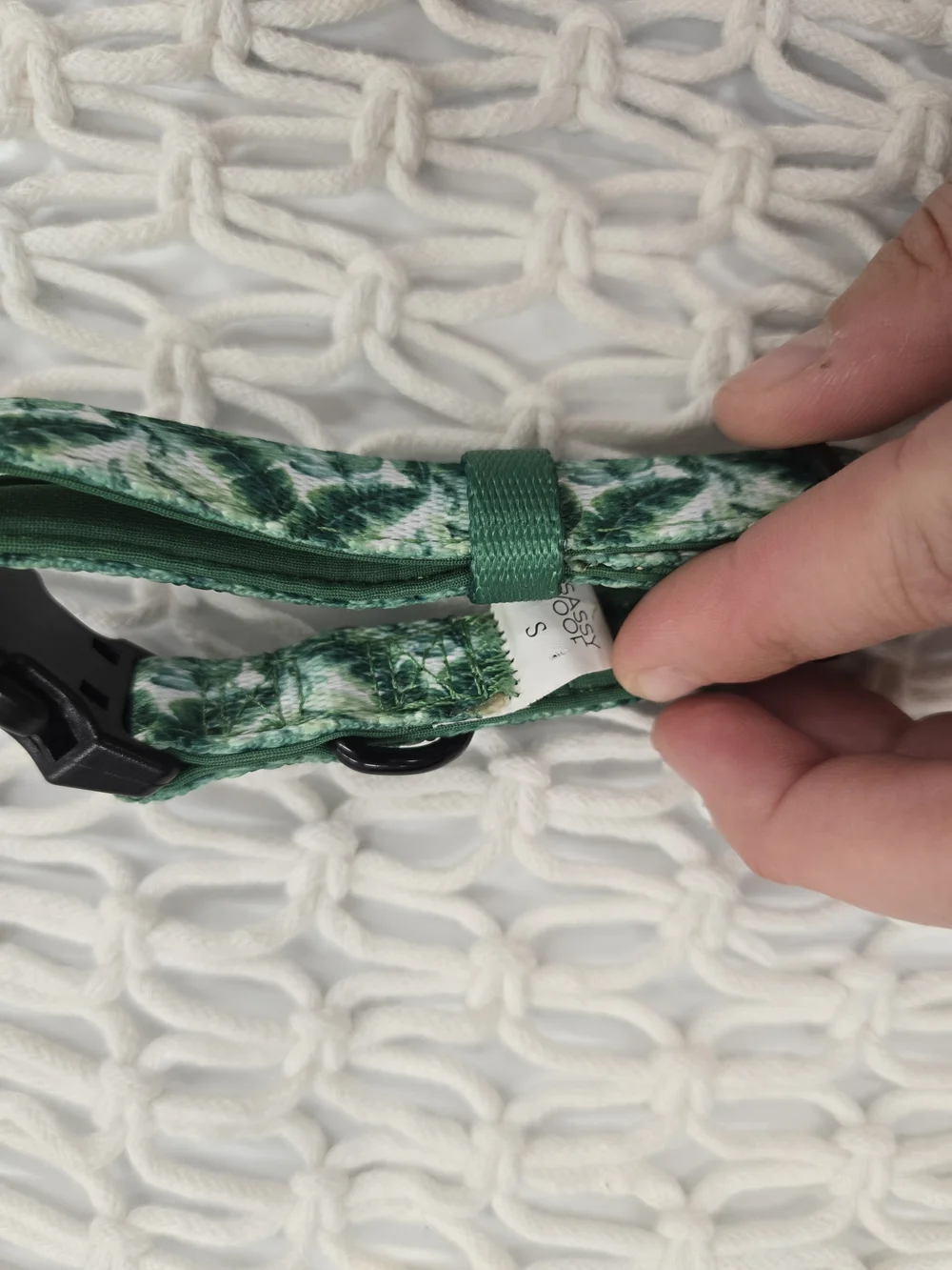 Sassy Woof Green Tropical Leaf Pet Collar - SMALL